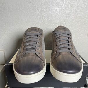 Magnanni Mens Grey Suede/Leather Burnished Leather Low Top Sneakers Men's Sz 12M